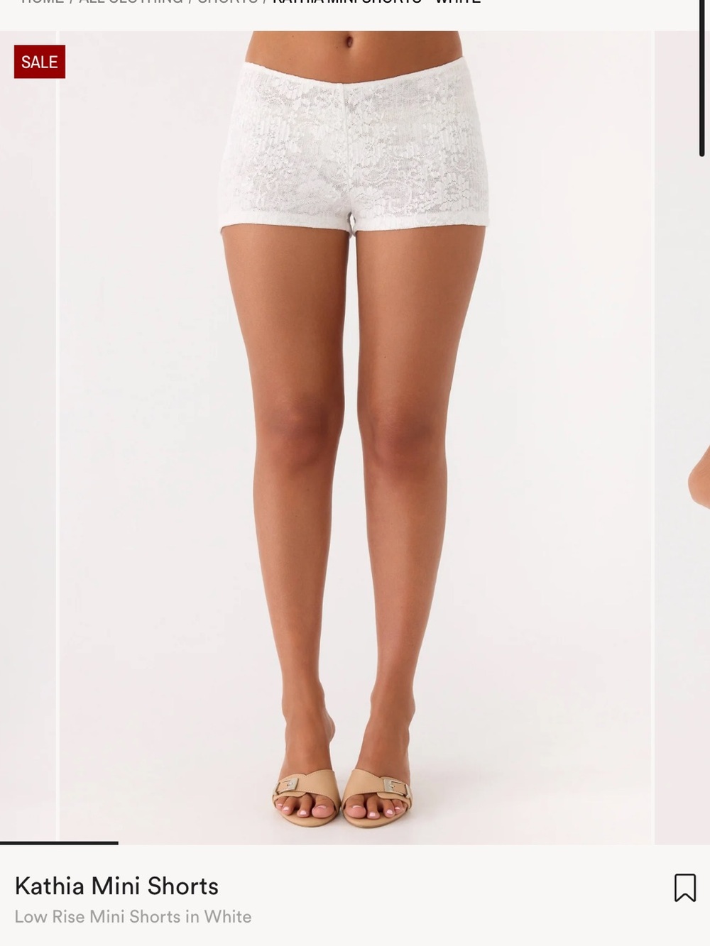 Peppermayo White Lace Kathia Mini Shorts